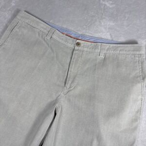 Tommy Bahama Shorts Mens 42 Khaki Silk Blend Chino Flat Front Casual Summer